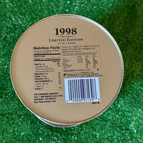 Planters Limited Edition Christmas 1998 Vintage Rare Tin Can Storage with Lid - Picture 8 of 10